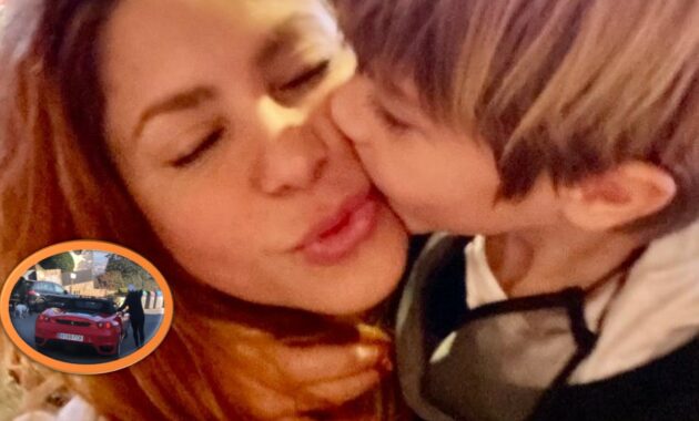 A Ferrari parked in front of Shakira's house during her son's birthday and Piqué was also present (+Video)
