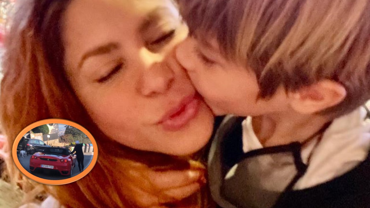 A Ferrari parked in front of Shakira's house during her son's birthday and Piqué was also present (+Video)