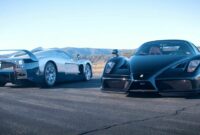 Clear your mind of so many electric cars, and enjoy the battle between a Ferrari Enzo and a Maserati MC12