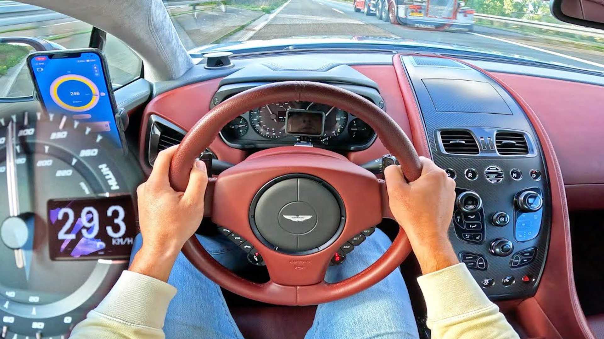 Decade-Old Aston Martin Vanquish Barely Reaches Top Speed ​​On Autobahn