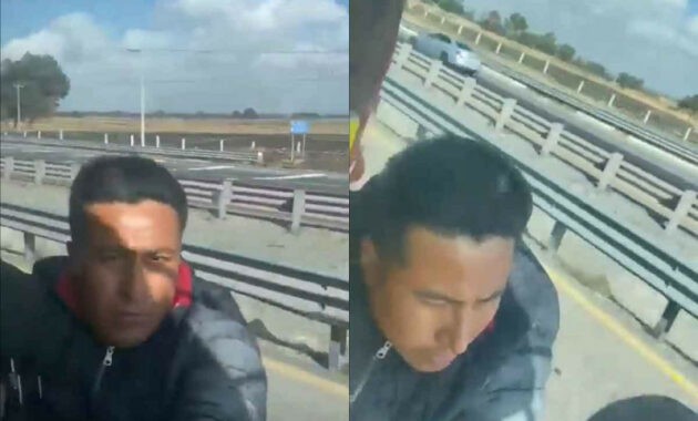 MX: Subject tries to rob a truck and is left hanging from the vehicle in Puebla-Orizaba (+VIDEO)