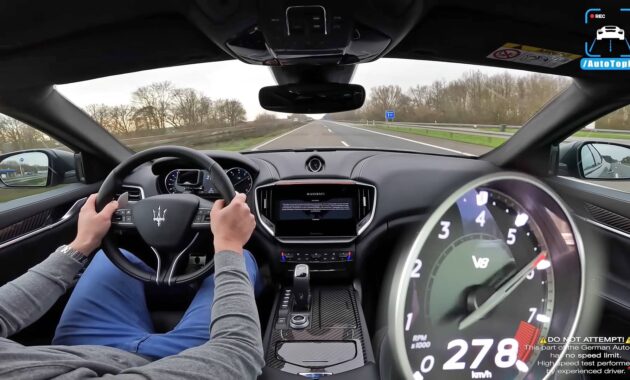 Pleasure is seeing the latest Ferrari-engined Maserati at full throttle on an Autobahn