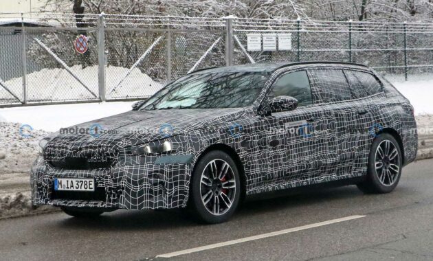 Pruebas de BMW i5 Touring Spies en Munich bajo el disfraz de M60