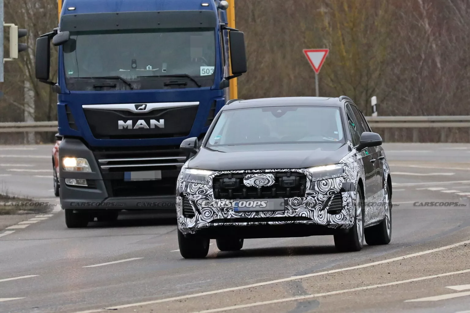 Spy images of the renewed Audi Q7 that would debut in 2024