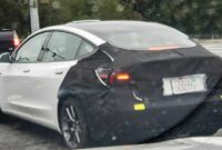 Spy images of the renewed Tesla Model 3 with little camouflage