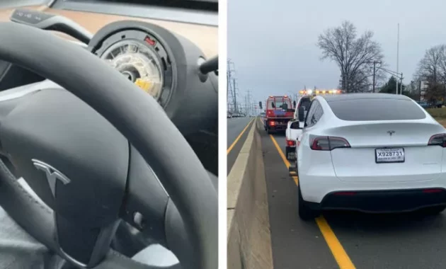 Tesla Model Y steering wheel comes off on the road