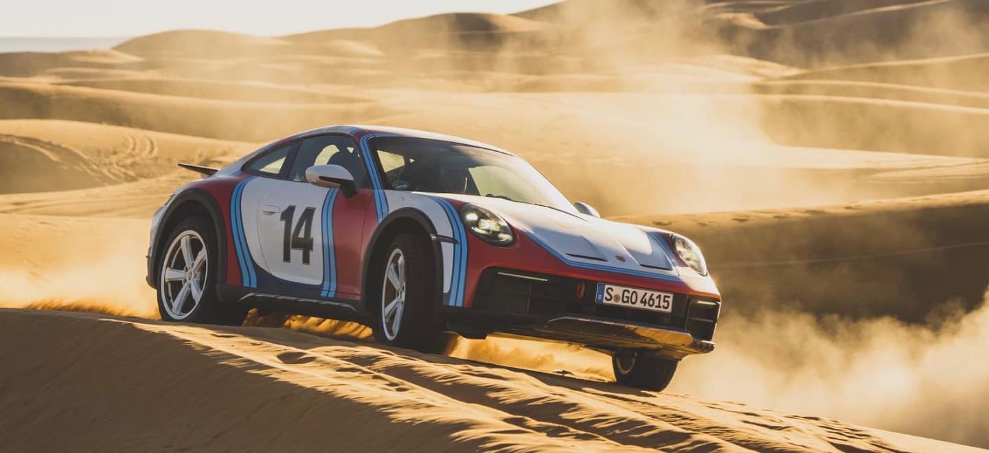 The Porsche 911 Dakar dresses in Martini, but it will not be as exclusive a 'suit' as Rothmans