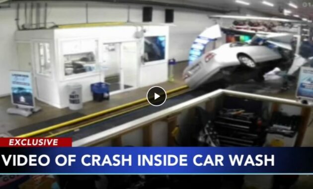 Uncontrolled vehicle flips inside the car wash (+ Video)