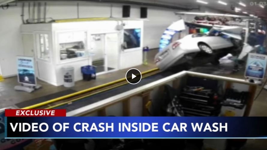 Uncontrolled vehicle flips inside the car wash (+ Video)