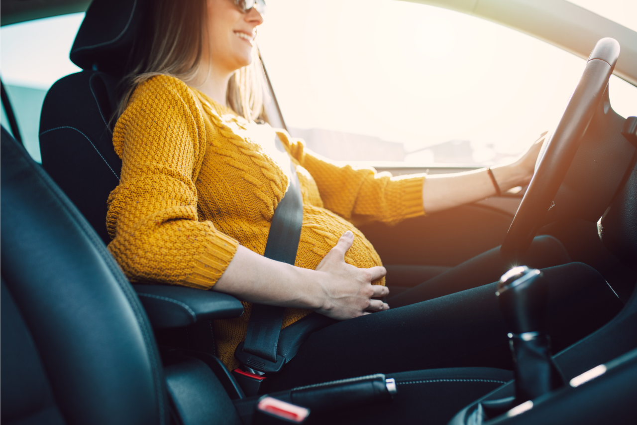 Up to what month can a pregnant woman drive