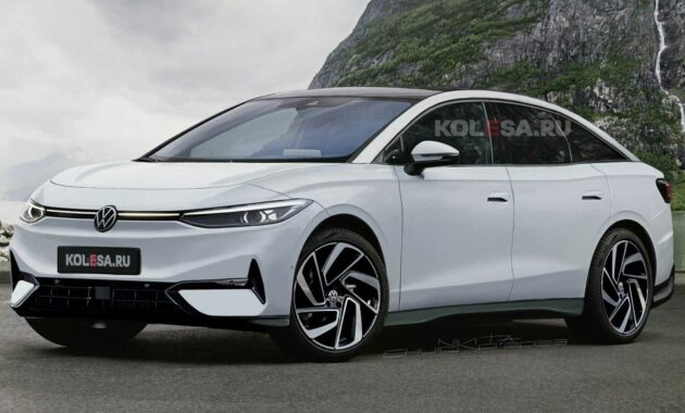 Volkswagen ID.7 2024 Rendering Peel Off Camo Electric Sedán