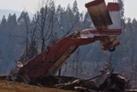 CH – Conaf plane that was fighting a fire collapsed in Hualqui and the pilot survived the fall