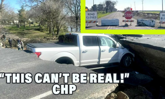 California drivers ignore closed road traffic signs and end up with destroyed cars (+Video)