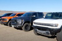 Hummer EV Faces Ford Raptor R, F-150 Raptor, Ram TRX In Drag Race