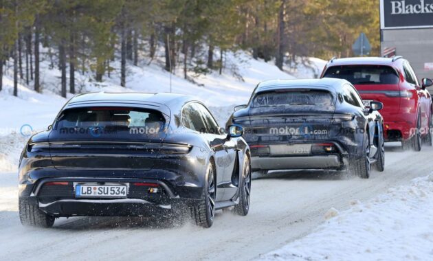 Porsche Taycan Facelift Spies Standard Trim, Sport Turismo, and Cross Turismo