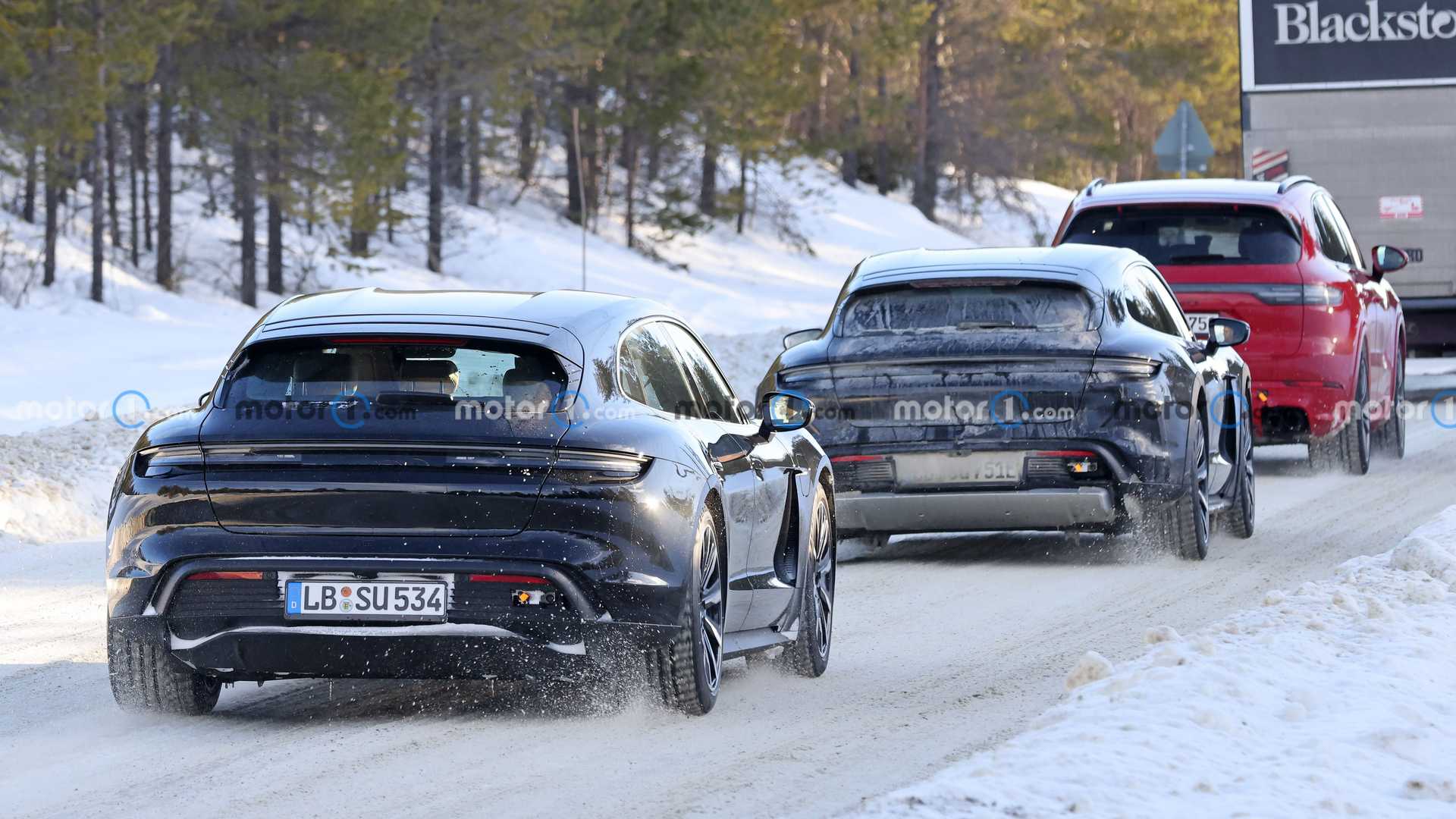 Porsche Taycan Facelift Spies Standard Trim, Sport Turismo, and Cross Turismo