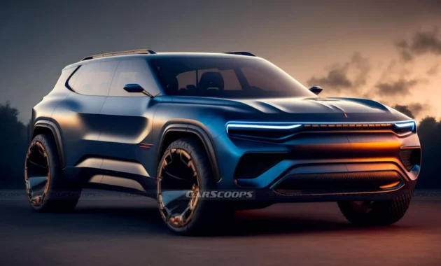 Rendering of the 2027 Dodge Rampage EV, the electric successor to the Durango