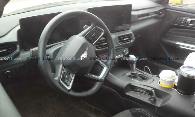 See Interior of 2024 Ford Mustang Base Model With Split View Screen