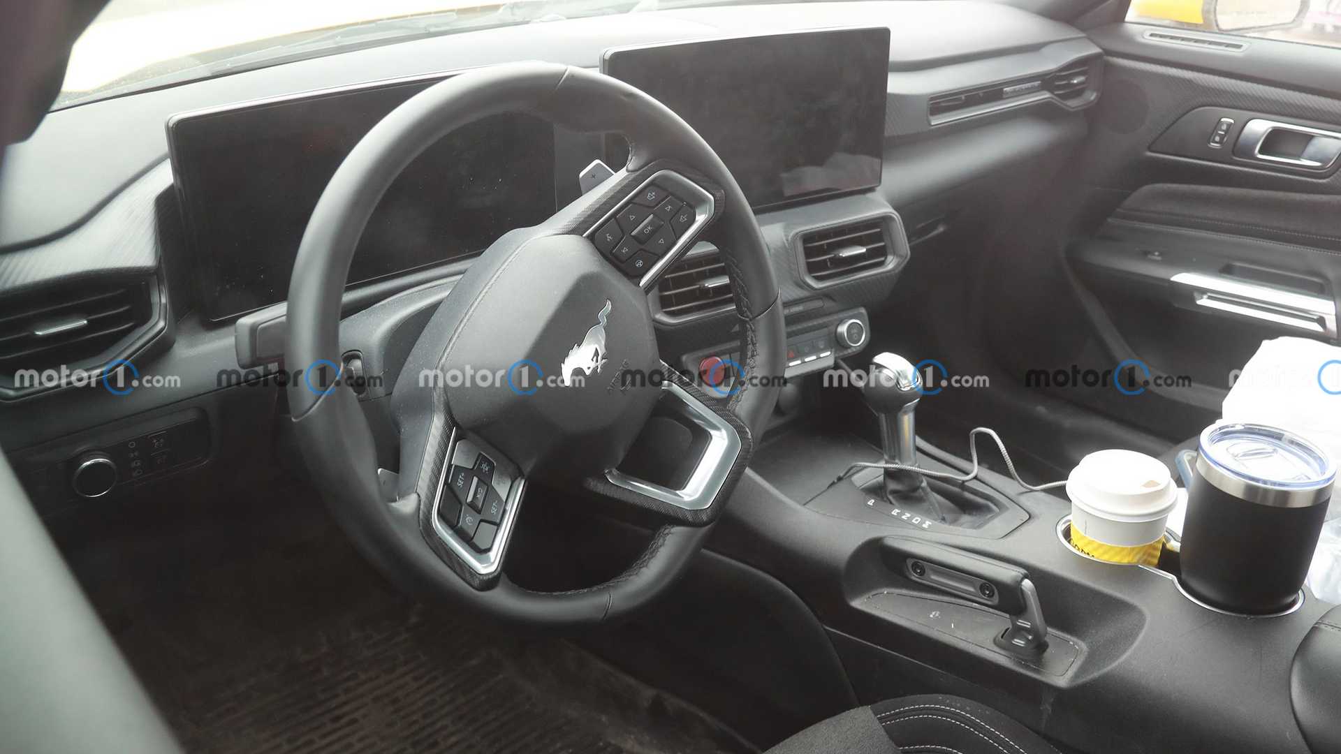 See Interior of 2024 Ford Mustang Base Model With Split View Screen
