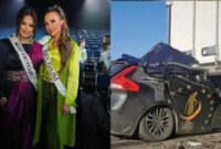 Shocking images of the car and the face of Miss Belgium 2022 who miraculously survived a traffic accident