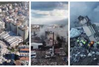 Shocking video of the earthquake in Turkey recorded with a drone