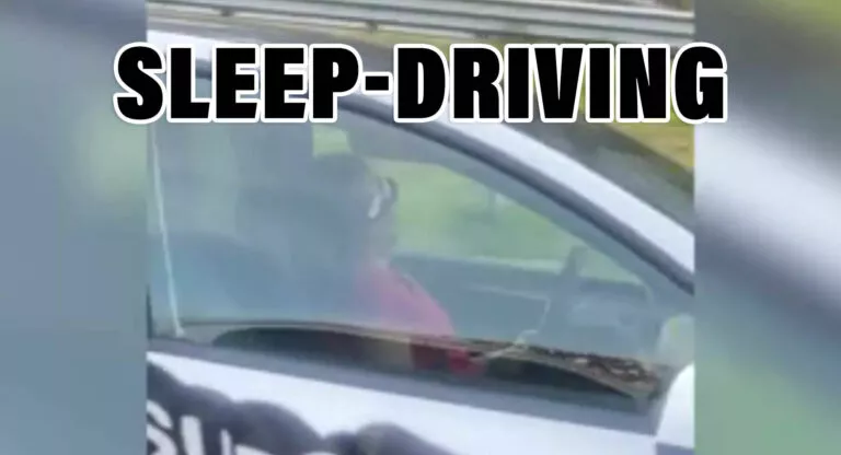 Tesla Model Y driver is recorded sleeping while traveling on the highway