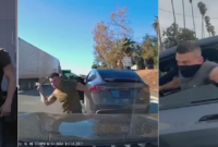 Tesla driver armed with pipe arrested on charges of consecutive road rage attacks (+Video)