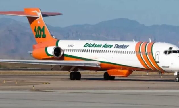 The Aero Tanker plane arrives in Chile to fight forest fires